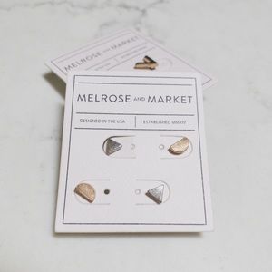 NWT Set of Geometric Stud Earrings